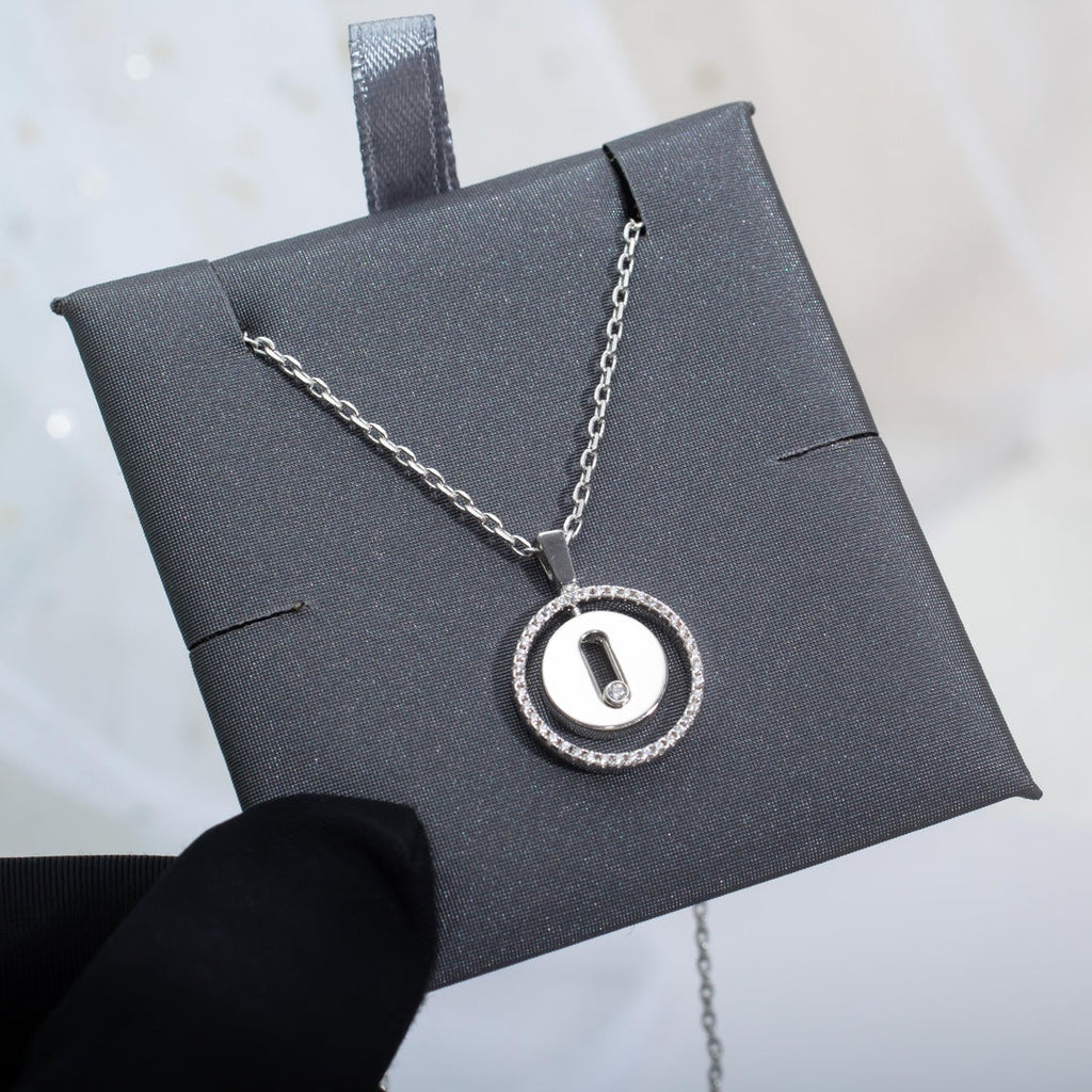[Cyra]   MOVE PM NECKLACE SILVER DIAMOND