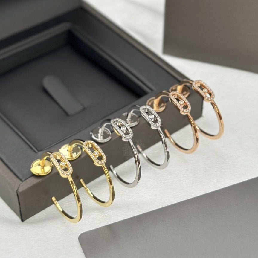 [Cyra] CREOLES MOVE UNO PM DIAMOND EARRINGS
