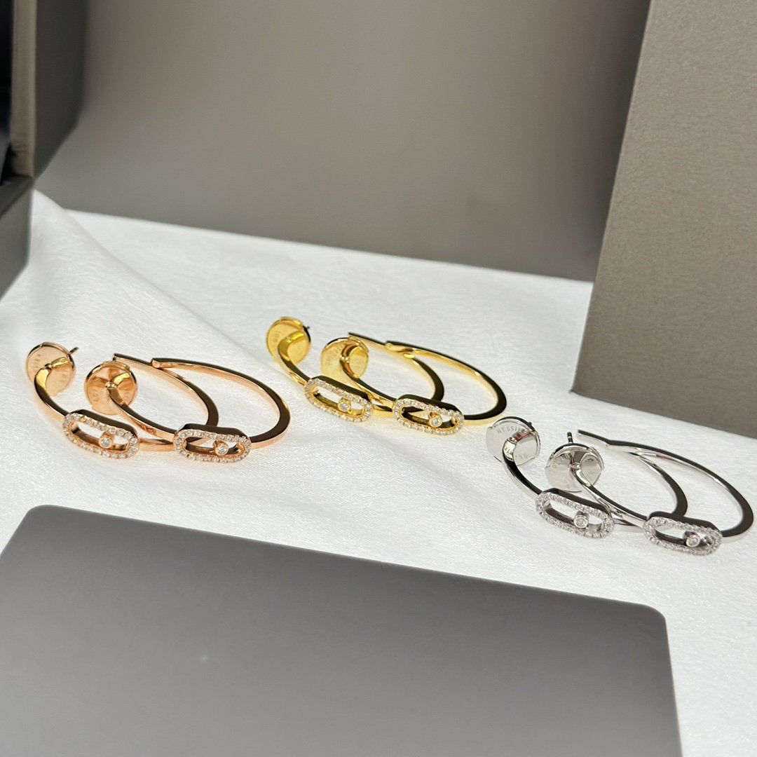 [Cyra] CREOLES MOVE UNO PM DIAMOND EARRINGS