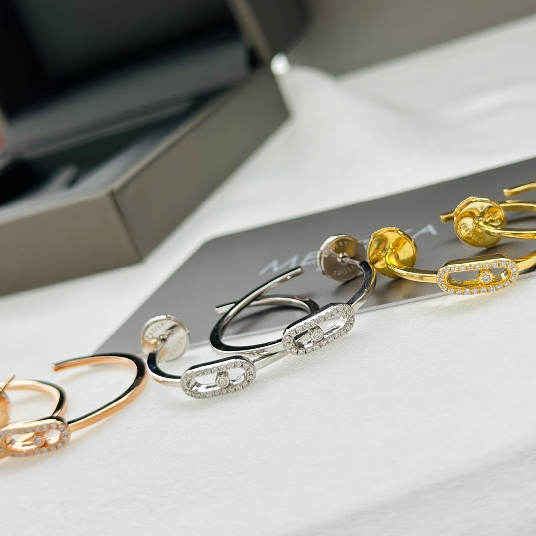[Cyra] CREOLES MOVE UNO PM DIAMOND EARRINGS
