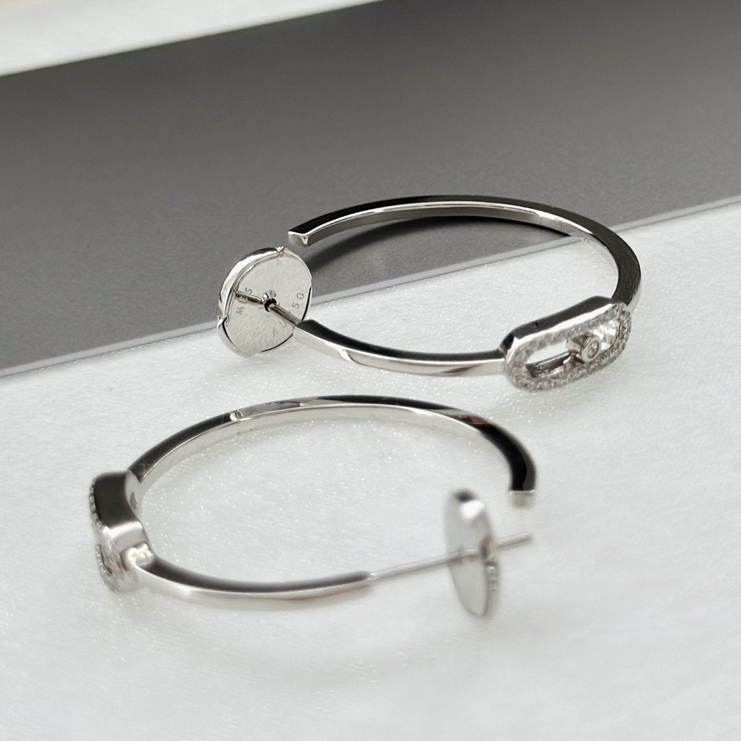 [Cyra] CREOLES MOVE UNO PM DIAMOND EARRINGS
