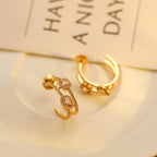 [Cyra] クレオ－ル マイ・ツイン 2連 シルバー ダイヤモンド イヤリング