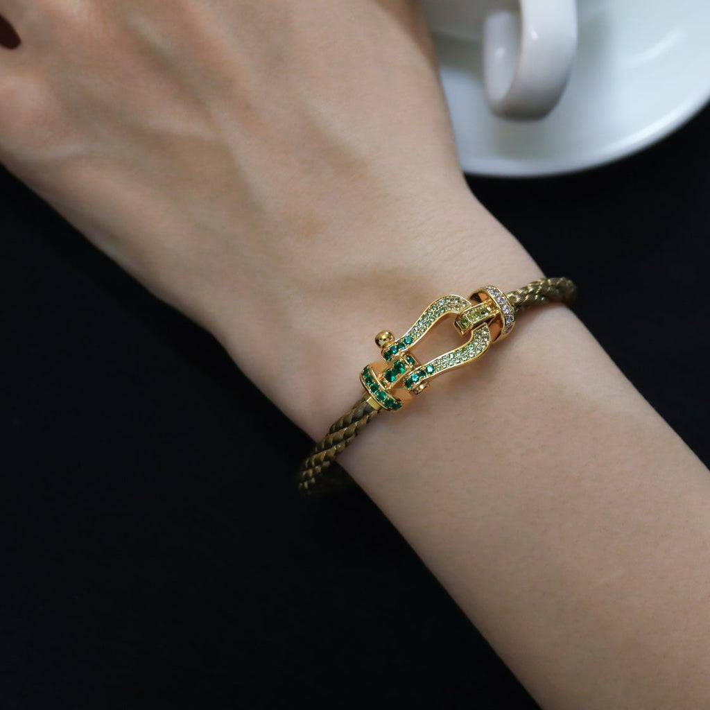 [Cyra]  FORCE 10 GOLD GREEN DIAMOND PAVED