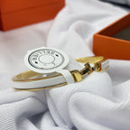 [Cyra]  CLASSIC HM CLIC WHITE 8MM ENAMEL BRACELET