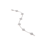 [Cyra]  CLOVER 6 MOTIF SILVER DIAMOND BRACELET