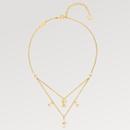 [Cyra]  FLOWERGRAM GOLD MOP DOUBLE ROW NECKLACE