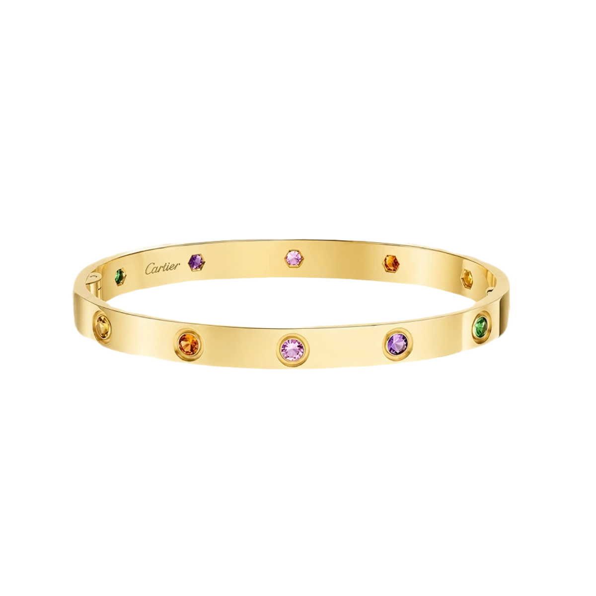 [Cyra]  2026 REGENBOGEN-LIEBESARMBAND 6,1 MM 10 DIAMANTEN