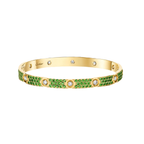 [Cyra]  2026 PAVE GEMSTONE LOVE BRACELET 6.1MM 10 DIAMONDS