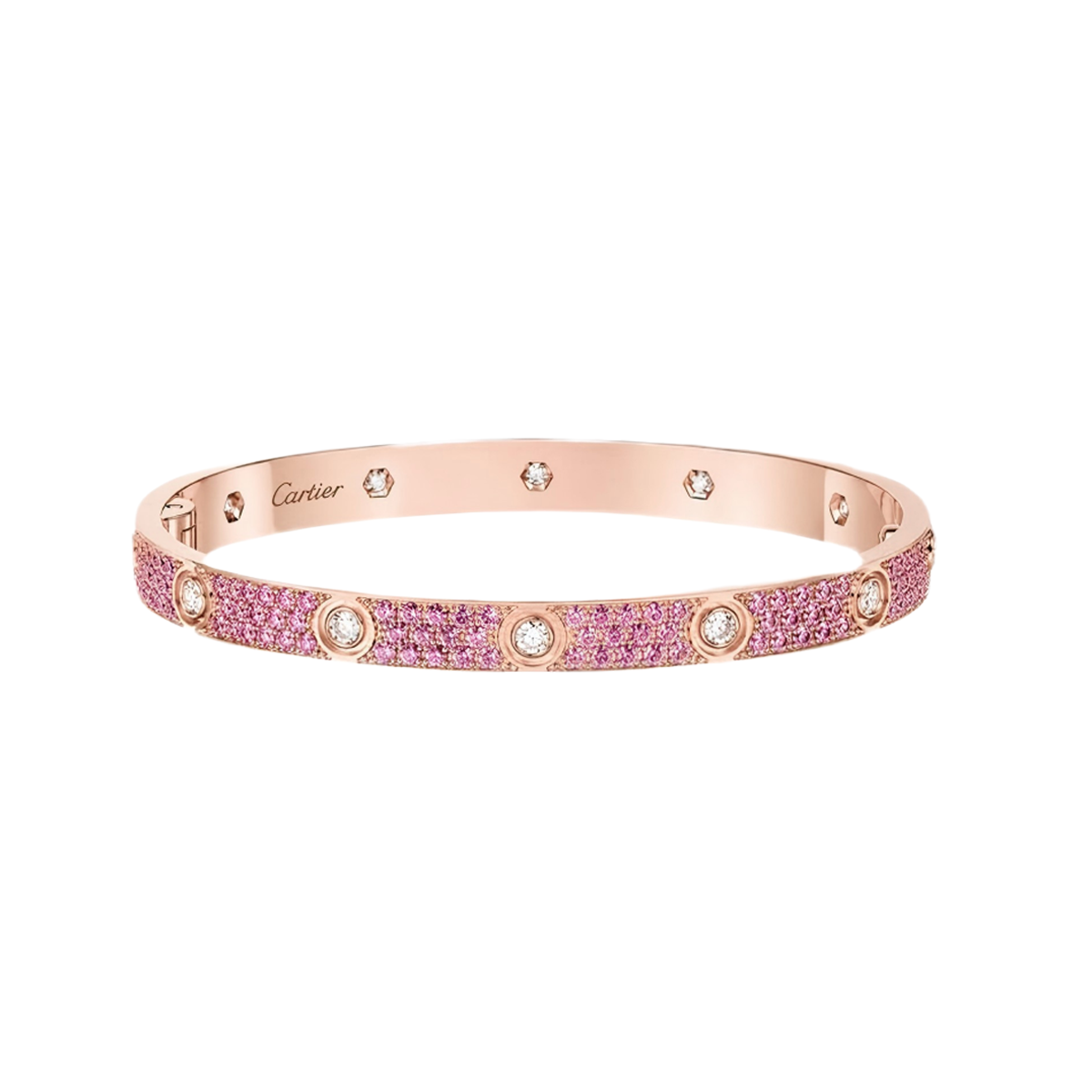 [Cyra] 2026 PAVE-EDELSTEIN-LIEBESARMBAND 6,1MM 10 DIAMANTEN