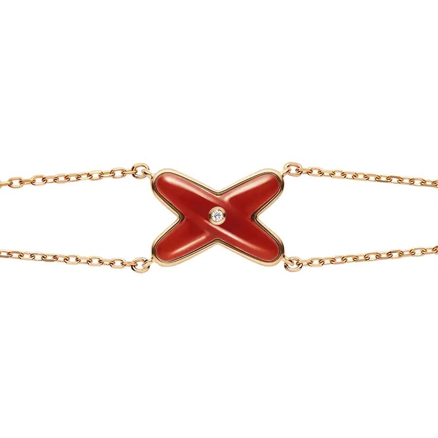 [Cyra]  ARMBAND JEUX KARNELIAN ROSÉGOLD 1 DIAMANT