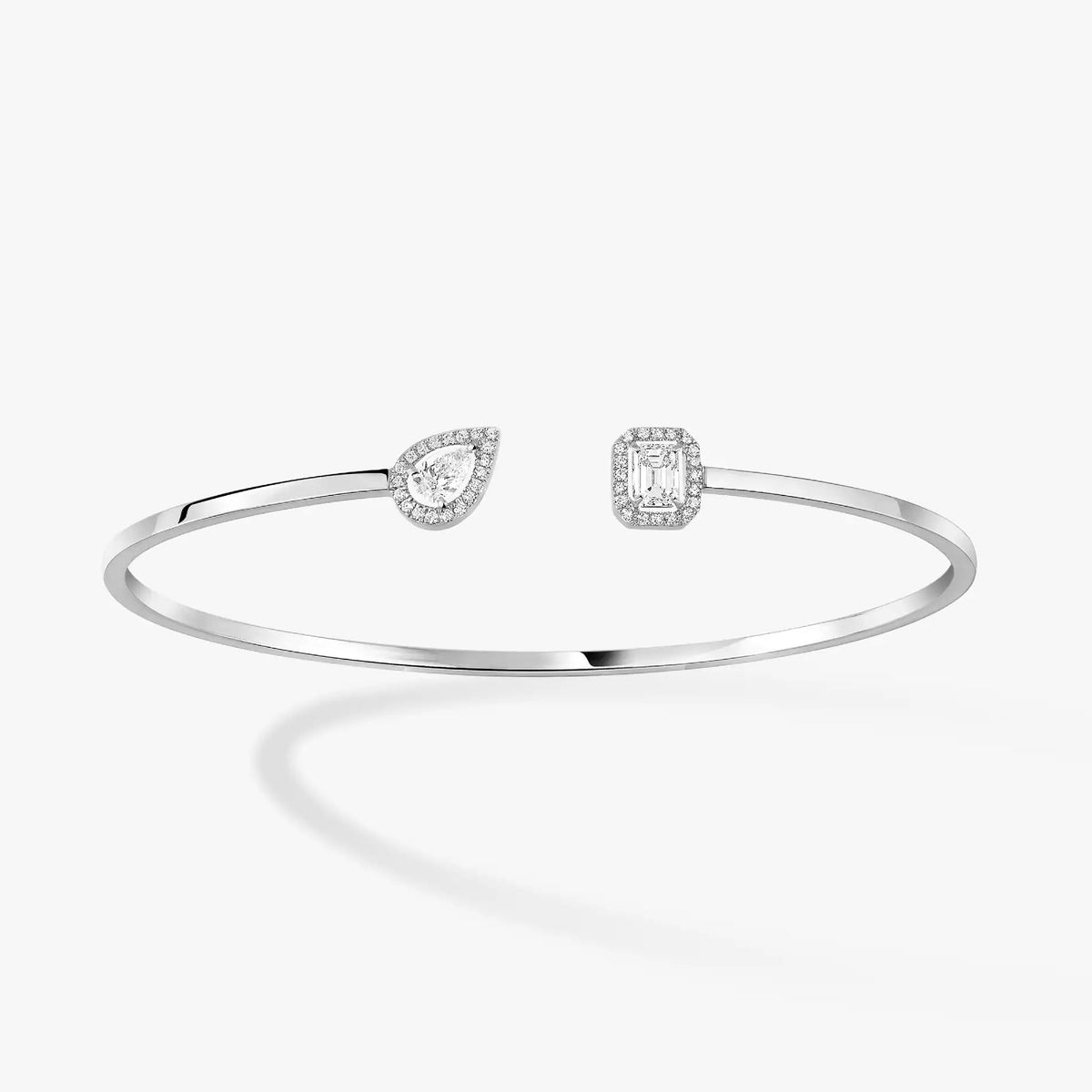 [Cyra] JONC FLEX MY TWIN TOI & MOI SILVER DIAMOND BRACELET