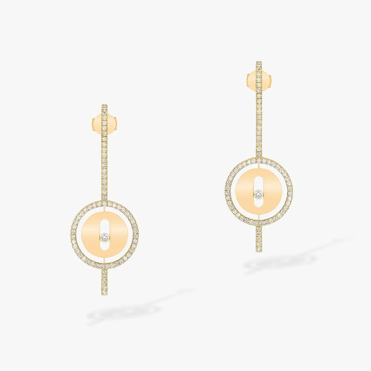 [Cyra]   MOVE ARROW PINK GOLD DIAMOND EARRINGS