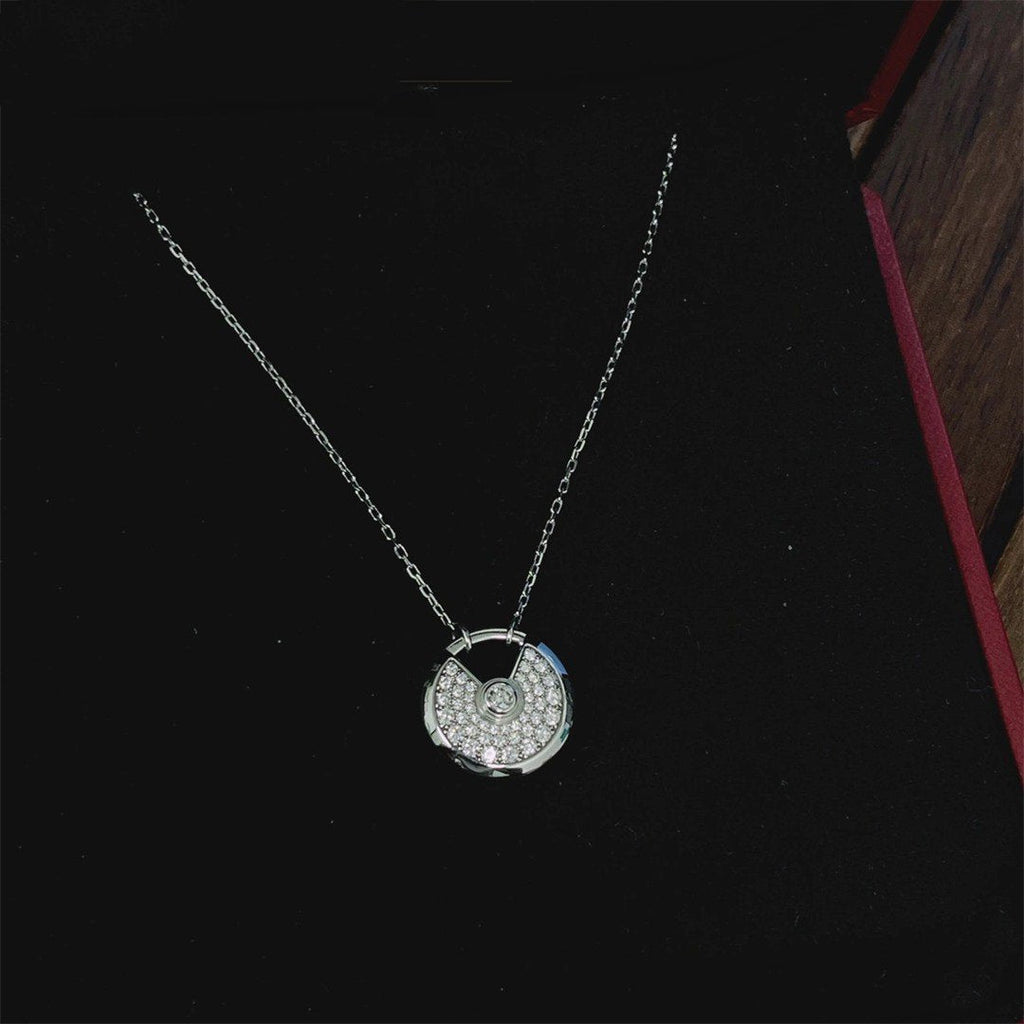 [Cyra]  AMULETTE SILVER FULL DIAMOND NECKLACE