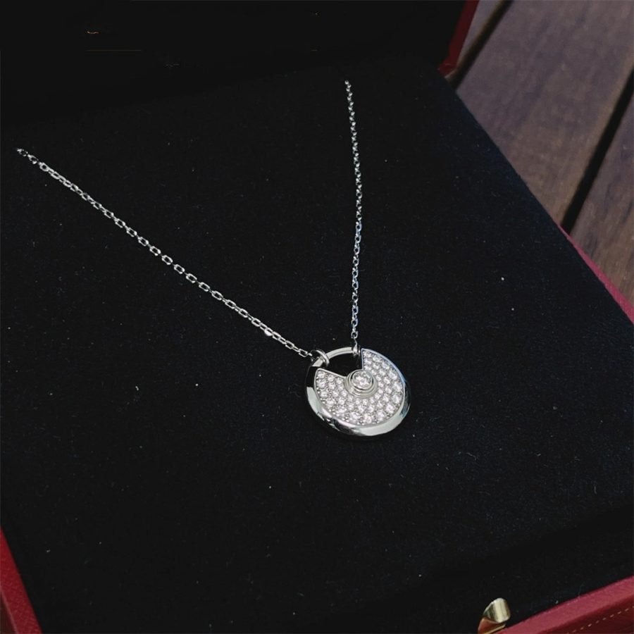 [Cyra]  AMULETTE SILVER FULL DIAMOND NECKLACE