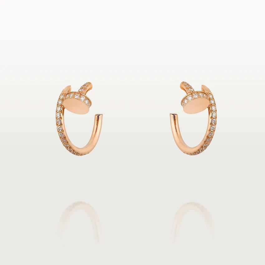 [Cyra]  JUSTE EARRINGS 12.75MM PINK GOLD DIAMOND