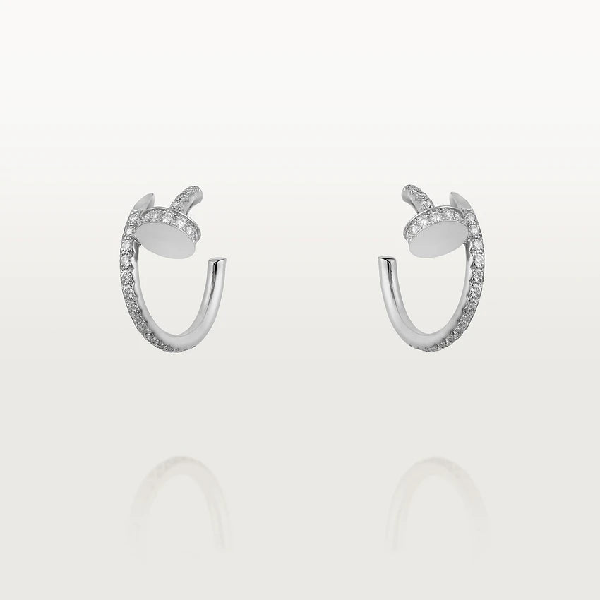[Cyra]  JUSTE EARRINGS 12.75MM SILVER DIAMOND
