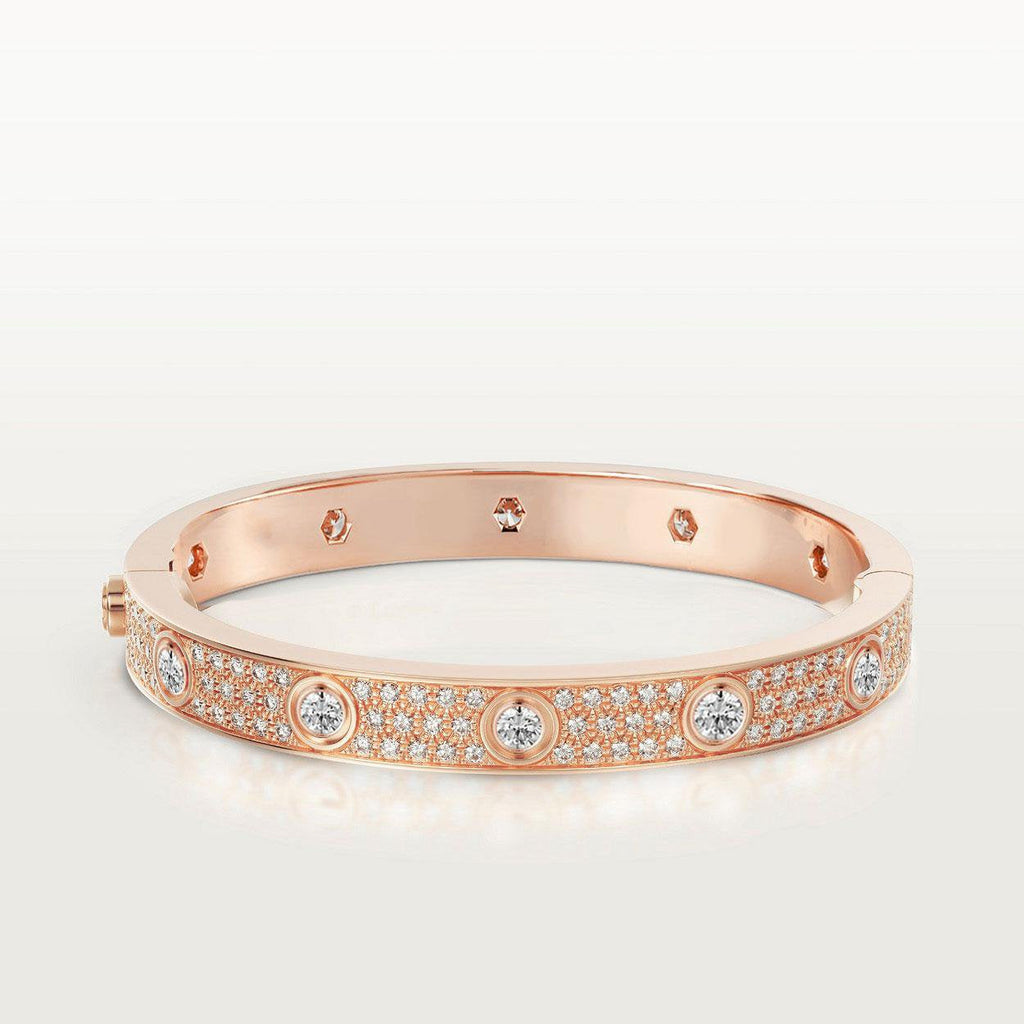 [Cyra]  LOVE ARMBAND 6,1 MM MIT DIAMANT-PAVÉ 10 GROSSE DIAMANTEN
