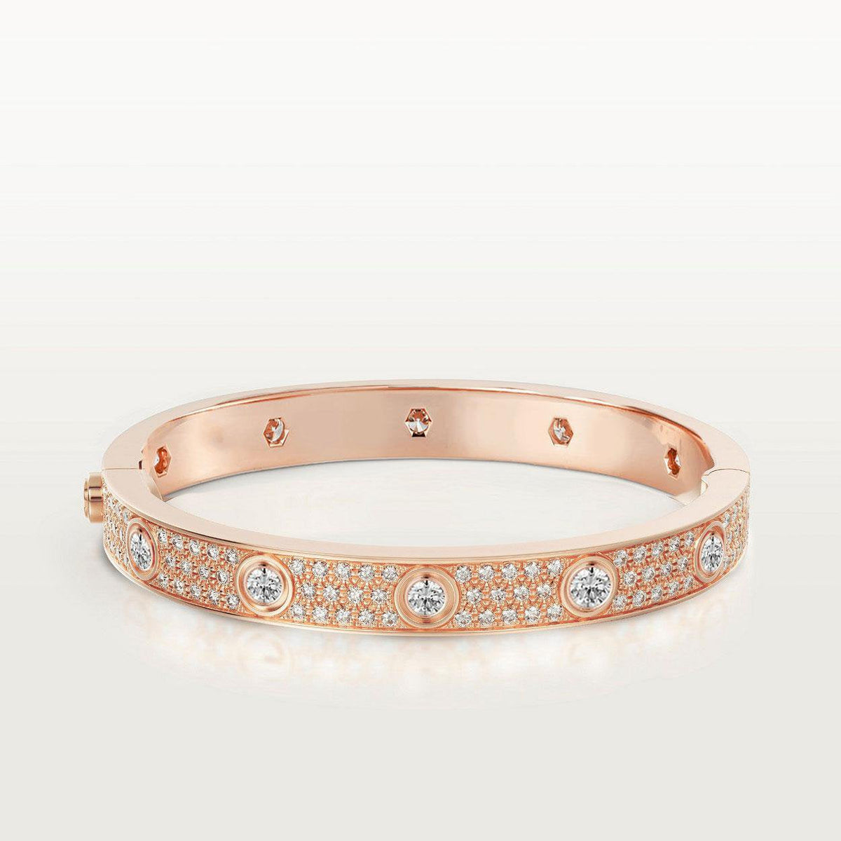 [Cyra]  LOVE ARMBAND 6,1 MM MIT DIAMANT-PAVÉ 10 GROSSE DIAMANTEN