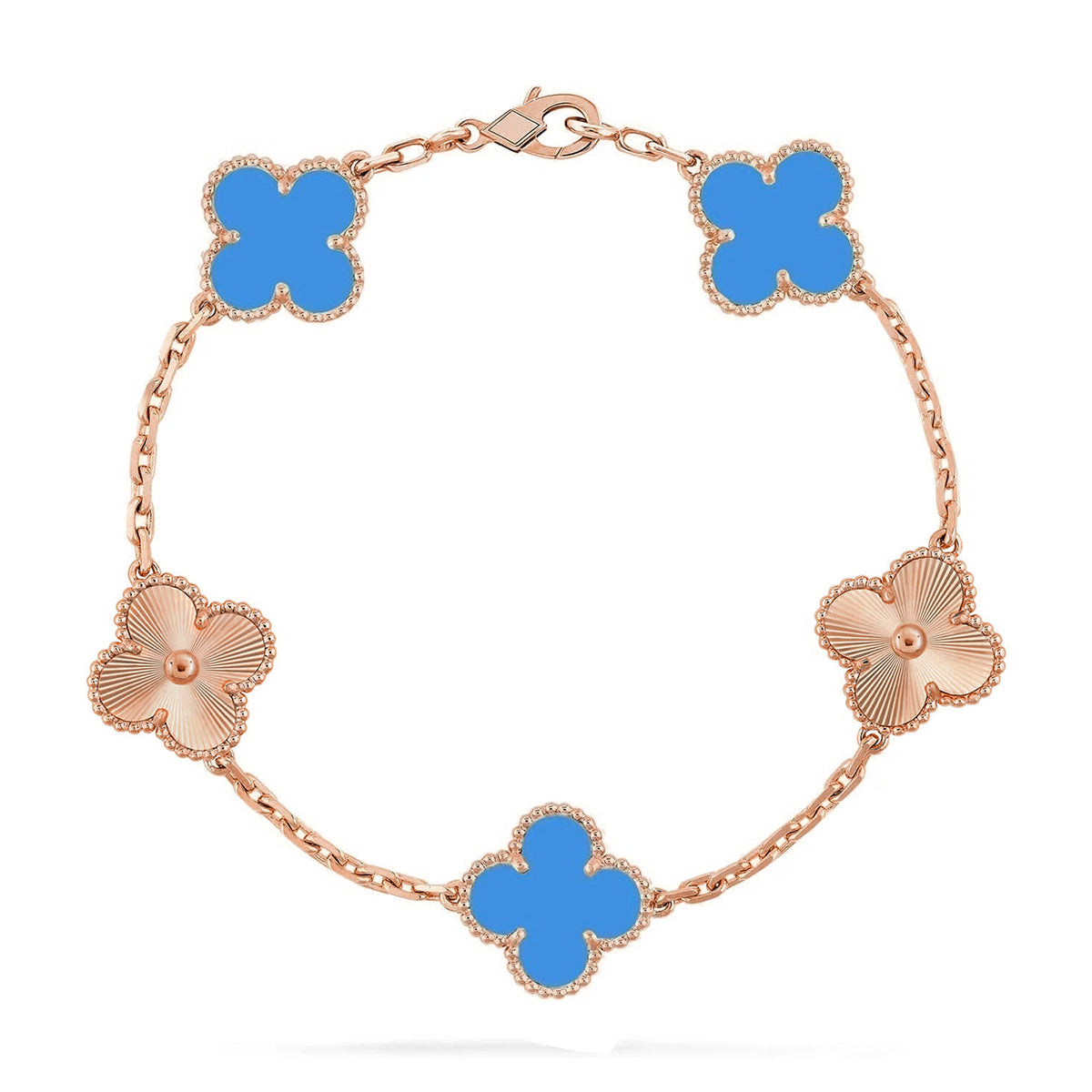 [Cyra] New CLOVER 5 MOTIF BLUE AGATE BRACELET COLLECTION