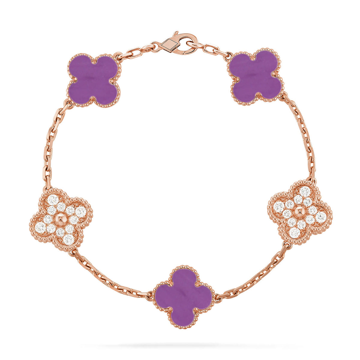 [Cyra] New  CLOVER 5 MOTIF VIOLET BRACELET COLLECTION