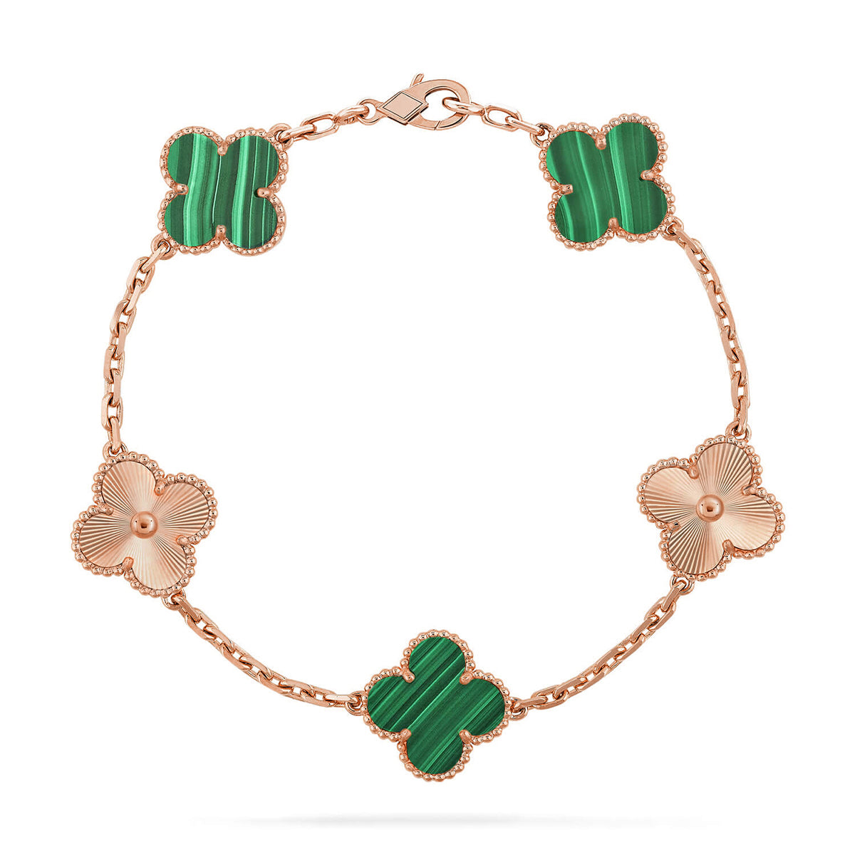 [Cyra] New  CLOVER 5 MOTIF MALACHITE BRACELET COLLECTION
