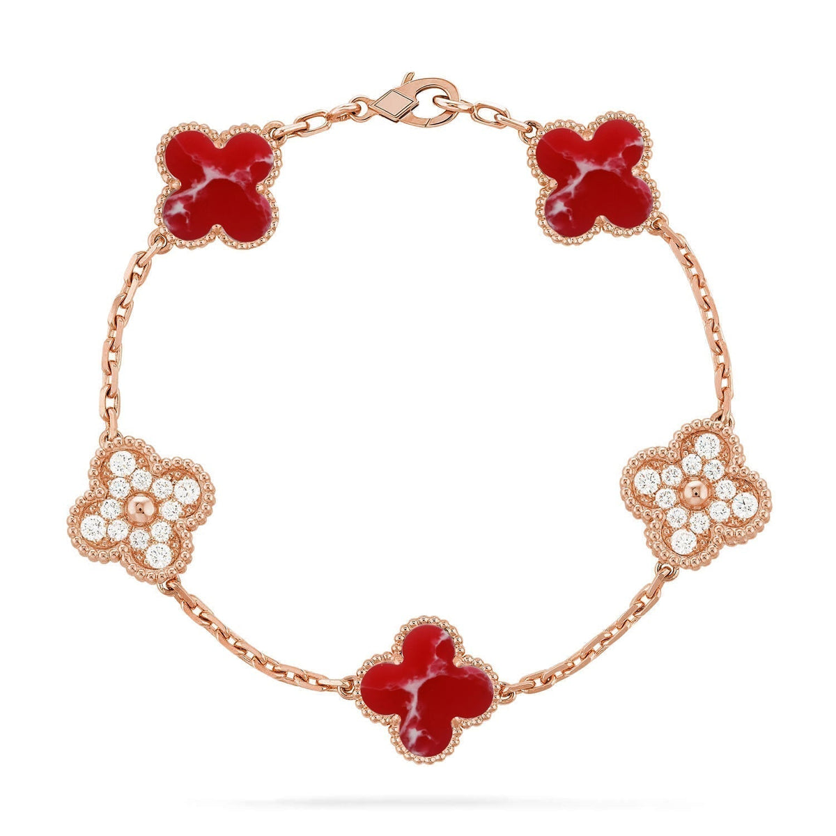 [Cyra] New CLOVER 5 MOTIF RED PATTERN BRACELET COLLECTION