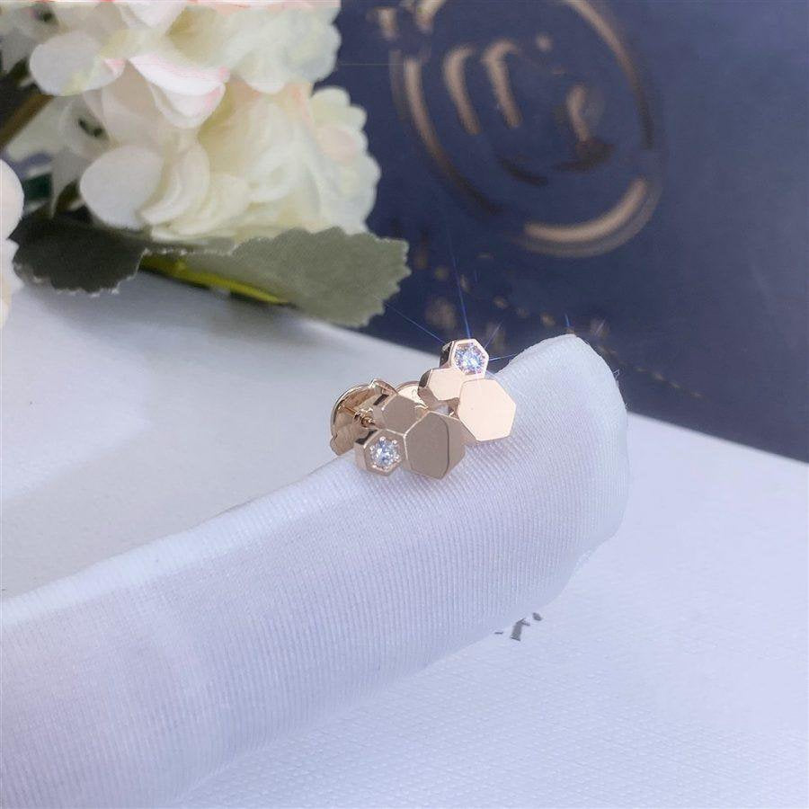 [Cyra]  BEE LOVE PINK GOLD DIAMOND EARRINGS
