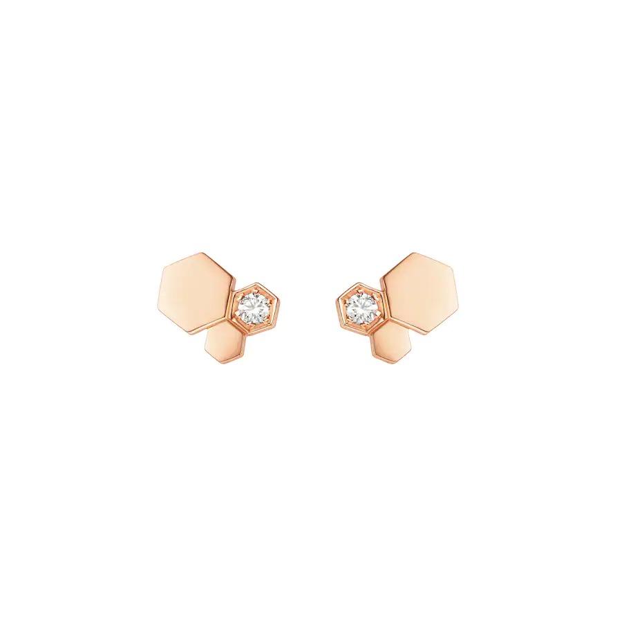 [Cyra]  BEE LOVE PINK GOLD DIAMOND EARRINGS