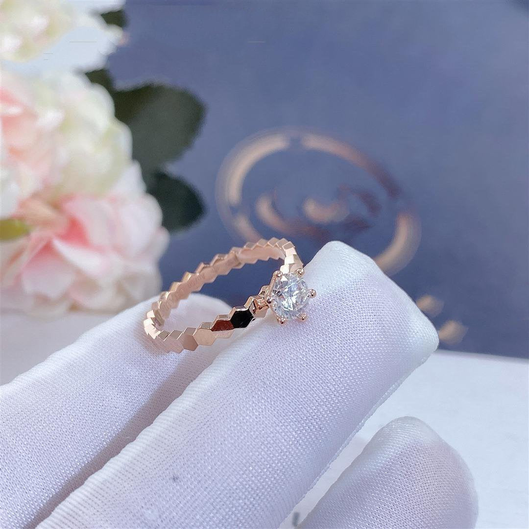 [Cyra]  BEE LOVE RING PINK GOLD 1 DIAMOND