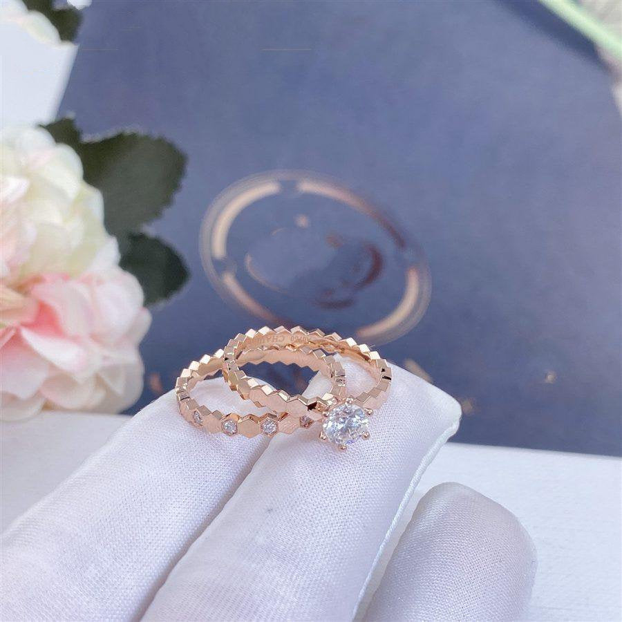 [Cyra]  BEE LOVE RING PINK GOLD 1 DIAMOND