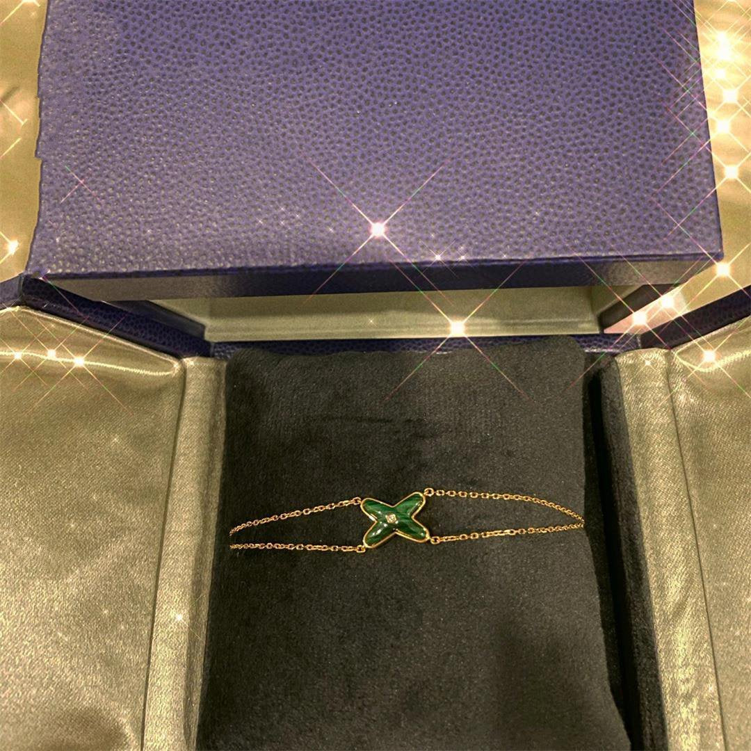 [Cyra]  JEUX ARMBAND MALACHIT ROSÉGOLD 1 DIAMANT