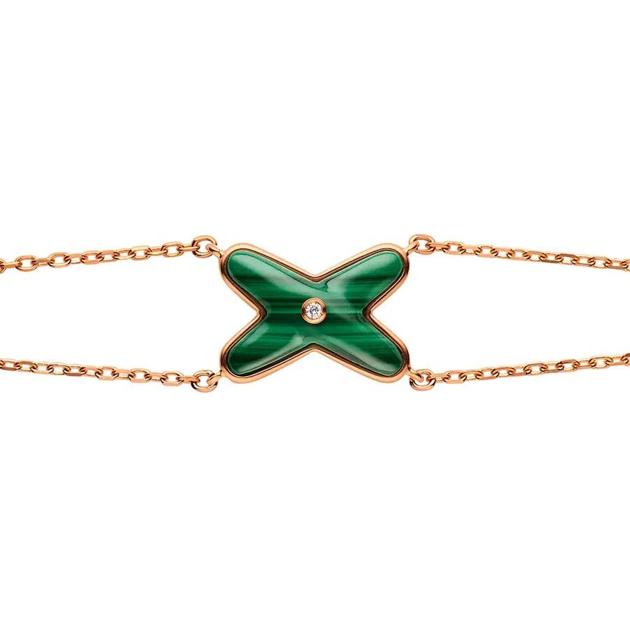 [Cyra]  JEUX ARMBAND MALACHIT ROSÉGOLD 1 DIAMANT