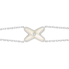[Cyra]  JEUX ARMBAND WEISSE PERLMUTT SILBER 1 DIAMANT