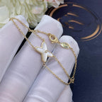 [Cyra]  JEUX ARMBAND WEISSE PERLMUTT GOLD 1 DIAMANT