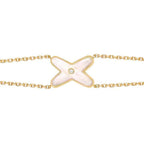 [Cyra]  JEUX ARMBAND WEISSE PERLMUTT GOLD 1 DIAMANT