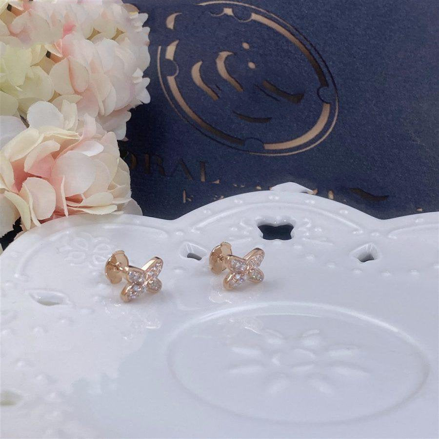 [Cyra]  JEUX DE PINK GOLD DIAMOND EARRINGS