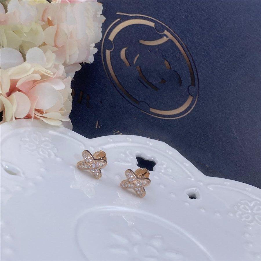 [Cyra]  JEUX DE PINK GOLD DIAMOND EARRINGS