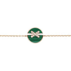 [Cyra]  ARMBAND JEUX MALACHIT ROSÉGOLD DIAMANTEN