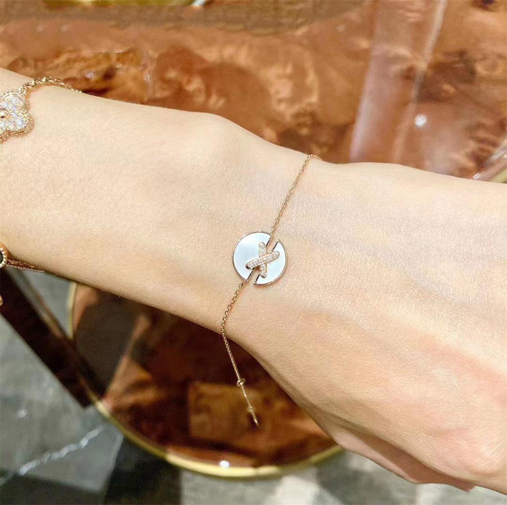 [Cyra]  JEUX DE BRACELET MOP PINK GOLD DIAMONDS