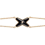 [Cyra]  JEUX BRACELET ONYX PINK GOLD 1 DIAMOND