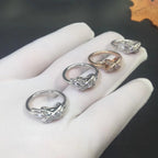 [Cyra]  SILBER-DIAMANT-RING-SET