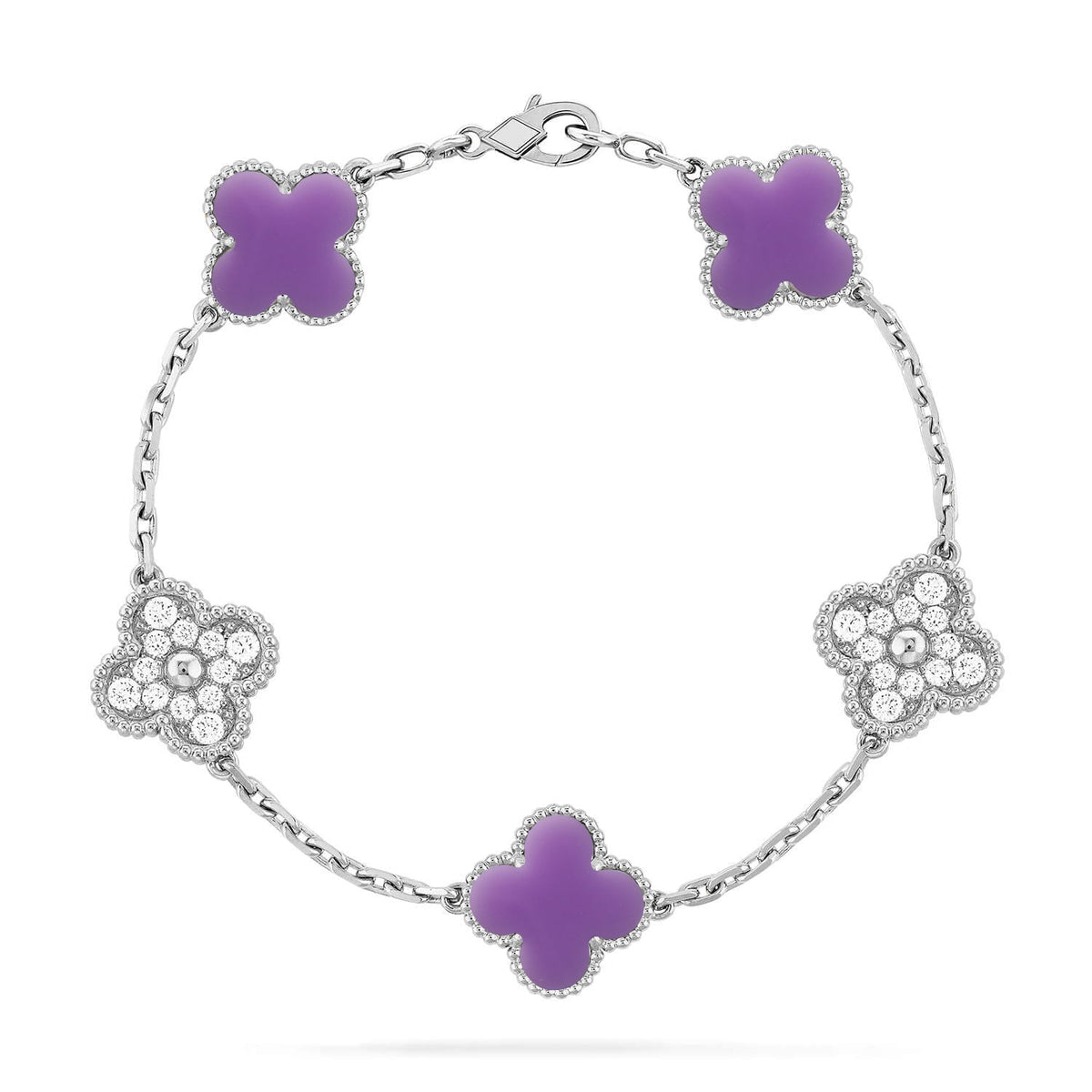 [Cyra] New CLOVER 5 MOTIF LIGHT PURPLE BRACELET COLLECTION