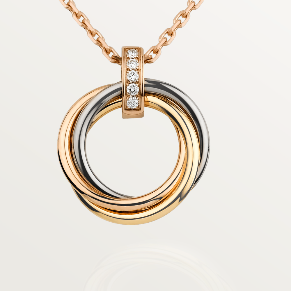 [Cyra]  TRINITY NECKLACE GOLD  DIAMONDS