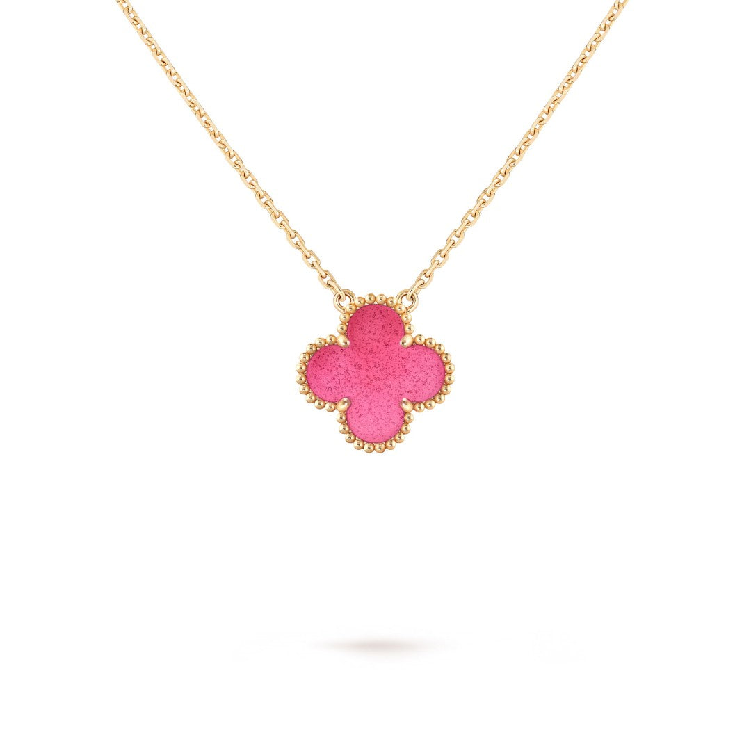 {
  "Cyra": "NEW CLOVER 15MM PINK ENAMEL NECKLACE"
}