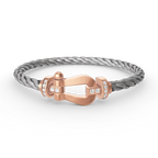 [Cyra]  FORCE LARGE HORSESHOE HALF DIAMOND BRACELET ROSE GOLD