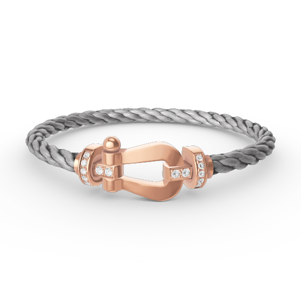 [Cyra]  FORCE LARGE HORSESHOE HALF DIAMOND BRACELET ROSE GOLD