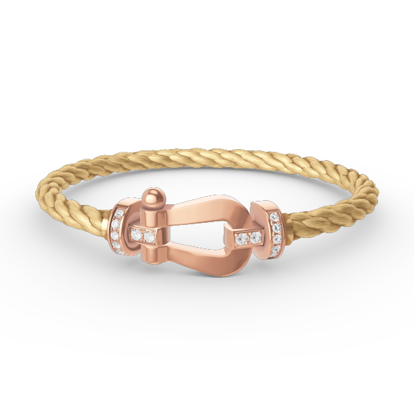 [Cyra]  FORCE LARGE HORSESHOE HALF DIAMOND BRACELET ROSE GOLD