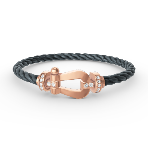[Cyra]  FORCE LARGE HORSESHOE HALF DIAMOND BRACELET ROSE GOLD