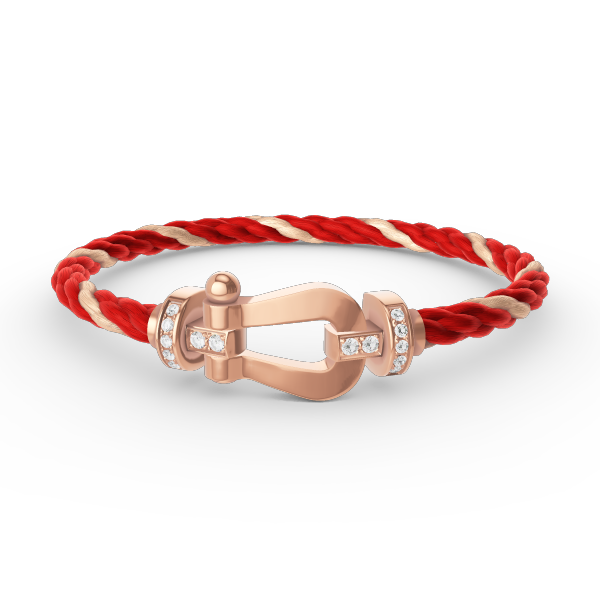 [Cyra]  FORCE LARGE HORSESHOE HALF DIAMOND BRACELET ROSE GOLD