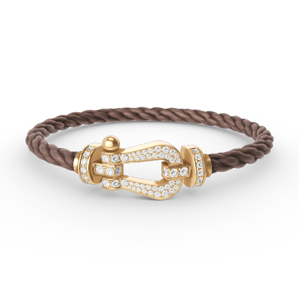 [Cyra]  FORCE LARGE HORSESHOE FULL DIAMOND BRACELET GOLD